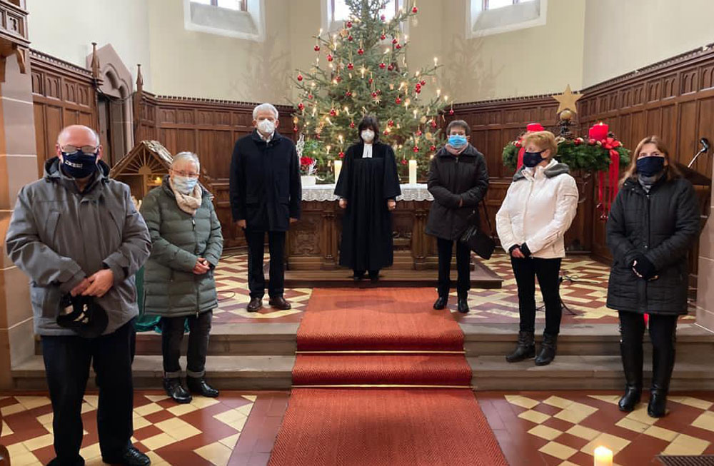 Die neu gewählten Mitglieder des Presbyteriums in Rieschweiler.